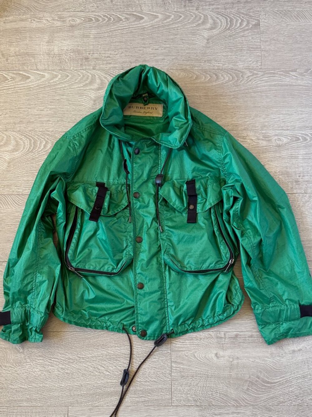 Burberry Jacket Nylon Brit \"Maidleigh\" parka Packaway Hood Showerproof coat